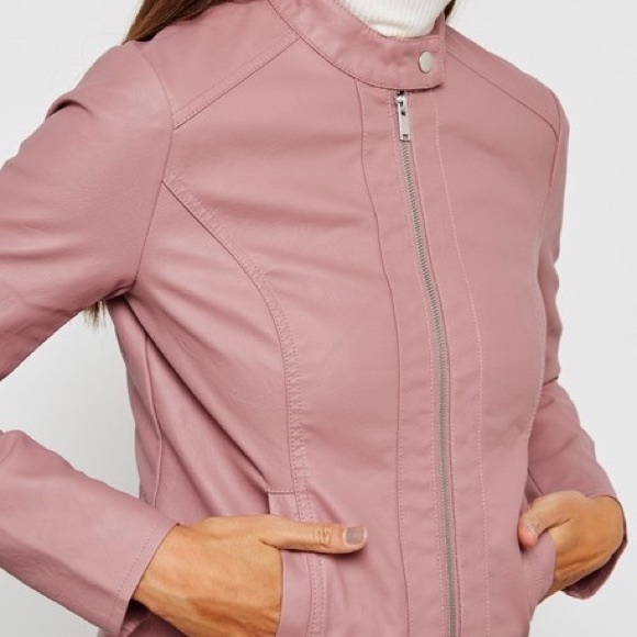 ONLY Pink Leather Jacket - Picture 6 of 6